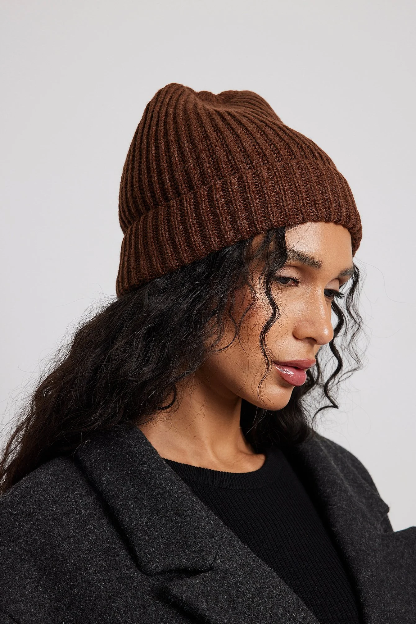 Recycelte schlichte Strickmütze