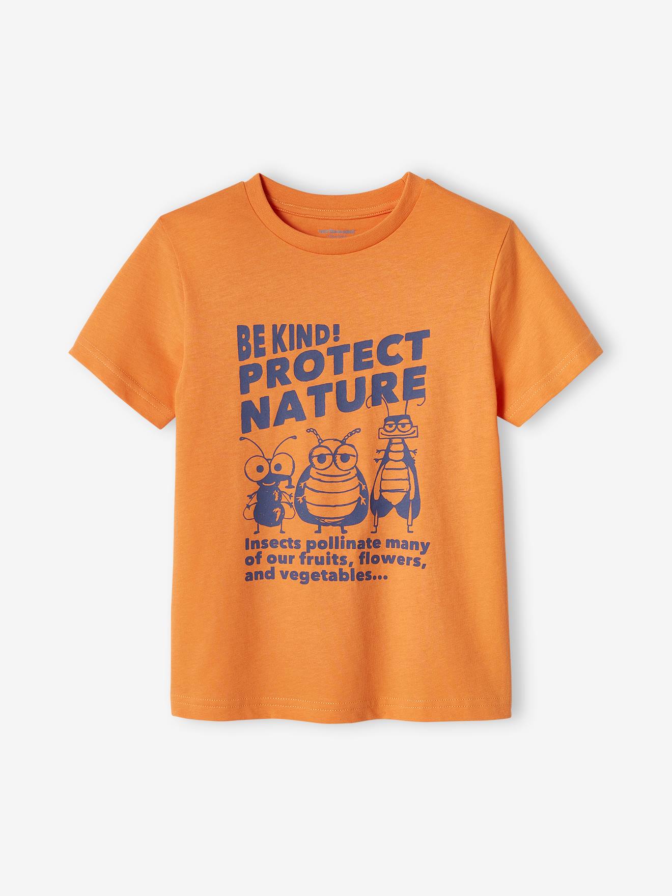 T-shirt imprimé Basics garçon manches courtes ocre