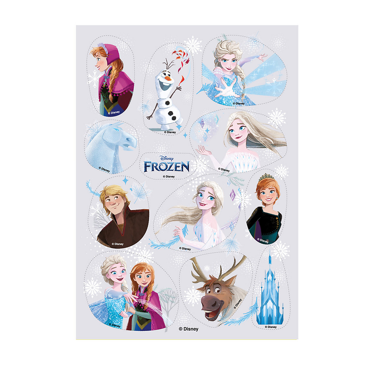 2er Set Frozen Essbarer Tortenaufleger + Mini-Törtchenaufleger