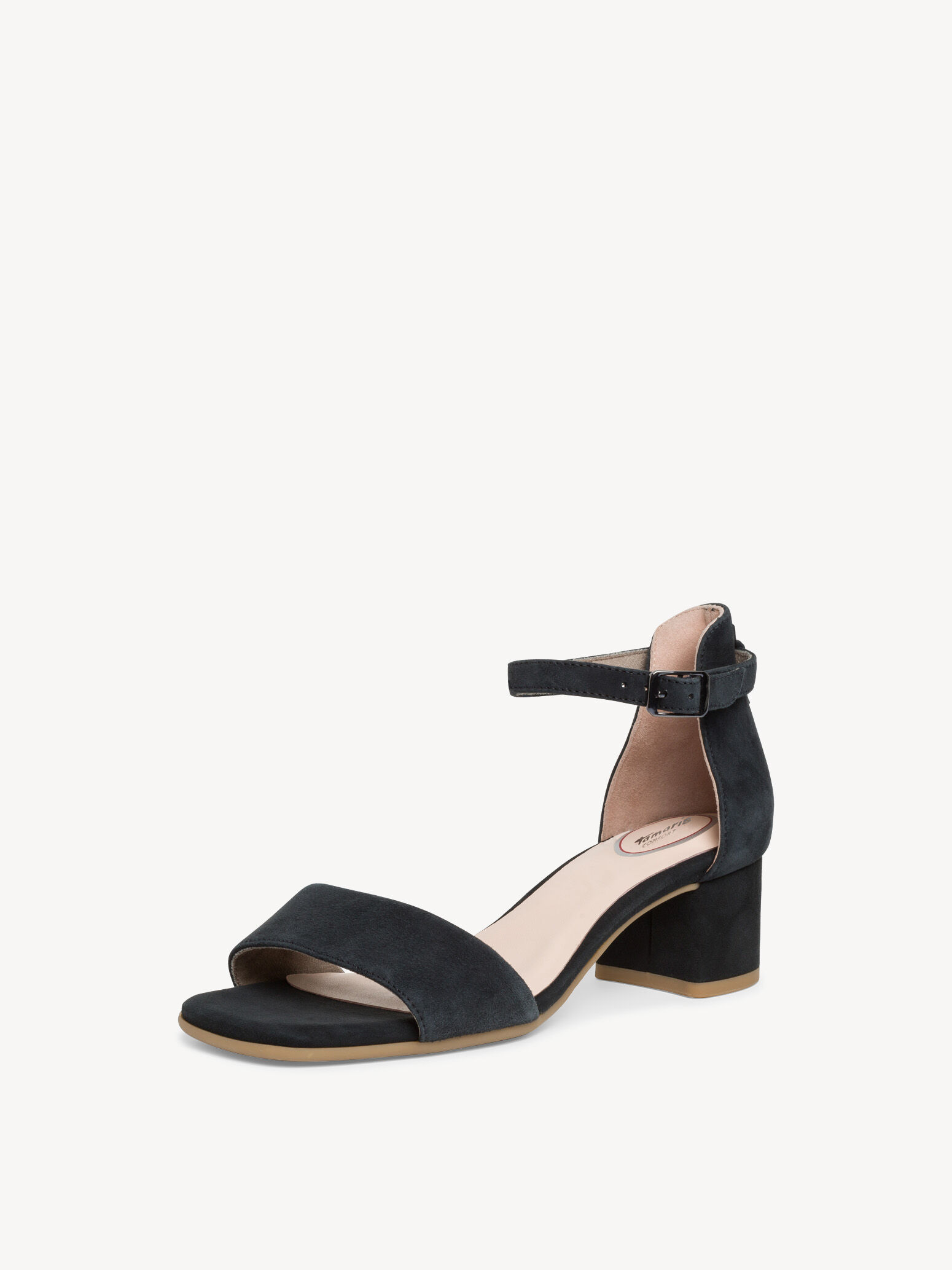 Sandale à talon en cuir - bleu