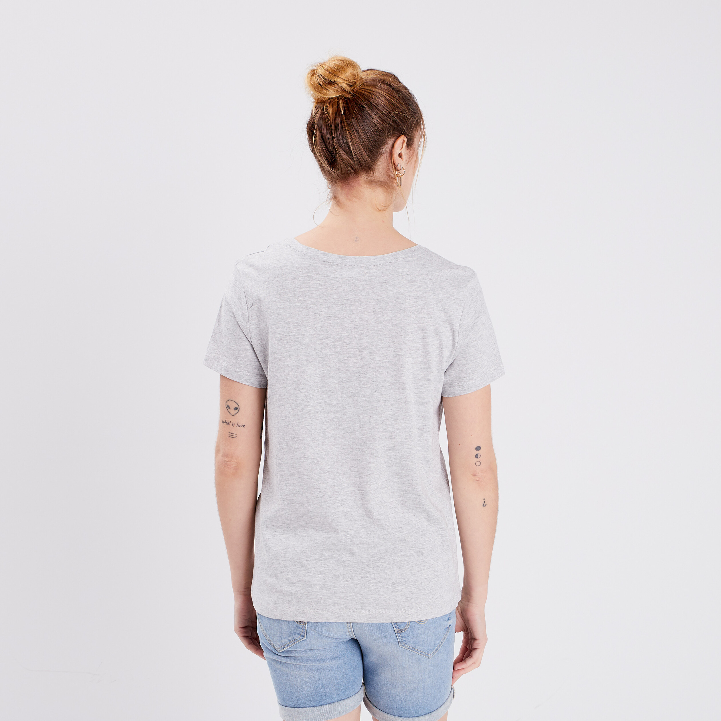 T-shirt col rond Creeks gris clair femme | La Halle