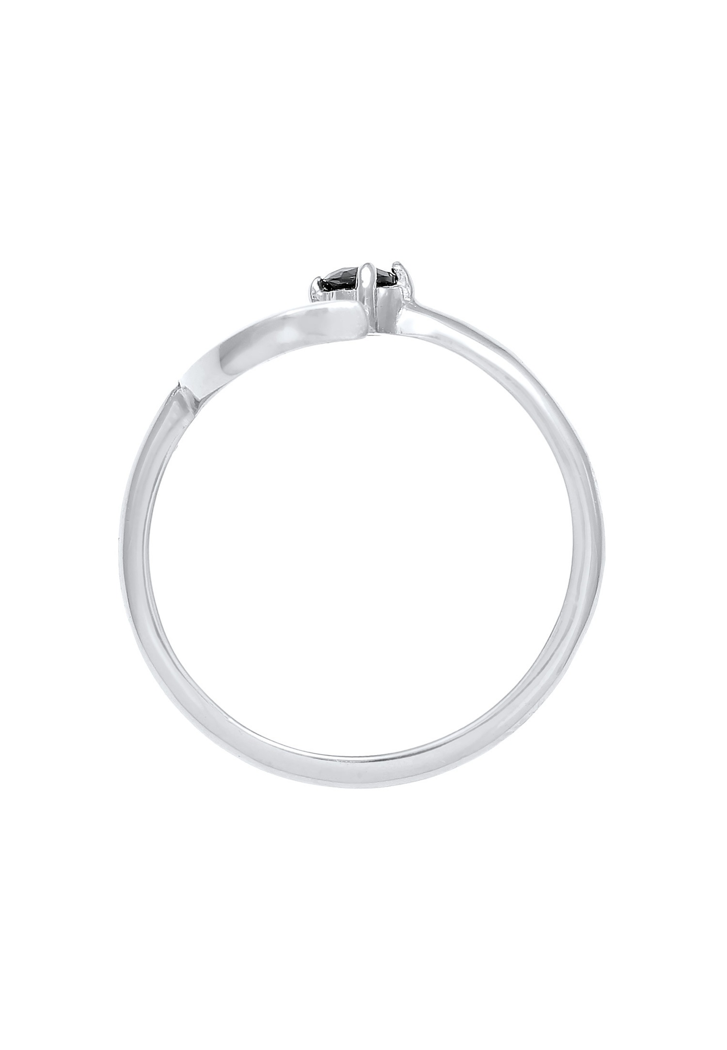 Collana Elli Black Open Astro Half Moon con pietra di zircone cubico in argento sterling 925