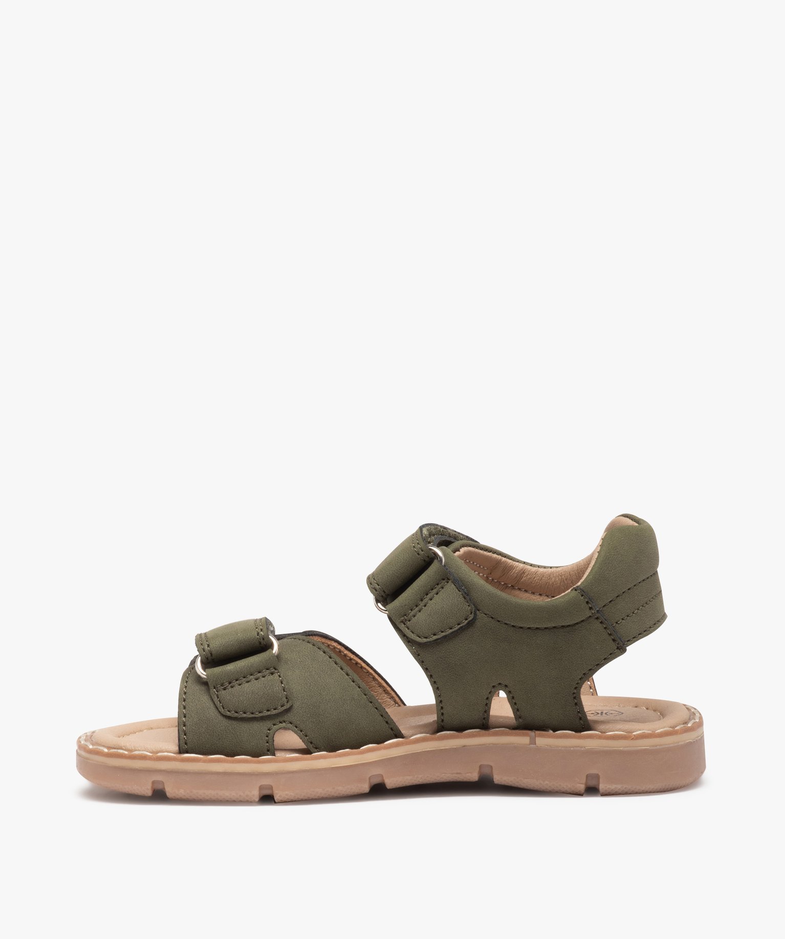 Sandales Garçon à brides unies fermeture scratch sport chic kaki | GEMO