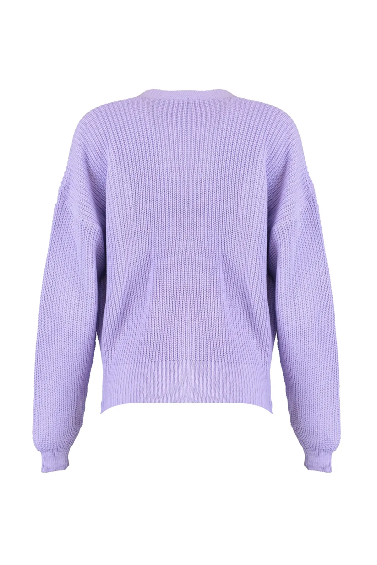 Trendyol Collection  Lila Strickcardigan mit Knopfdetail TWOAW21HI0104
