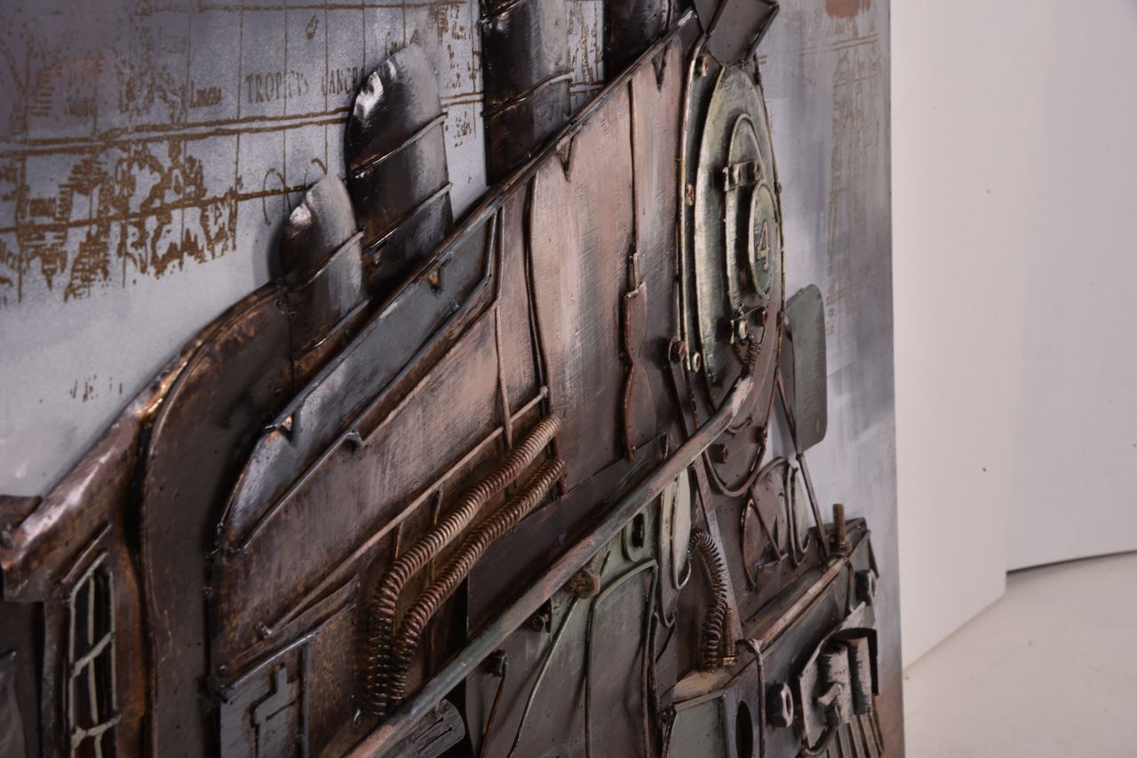 INTERIA Home&Living 3D Metallbild Dampflok