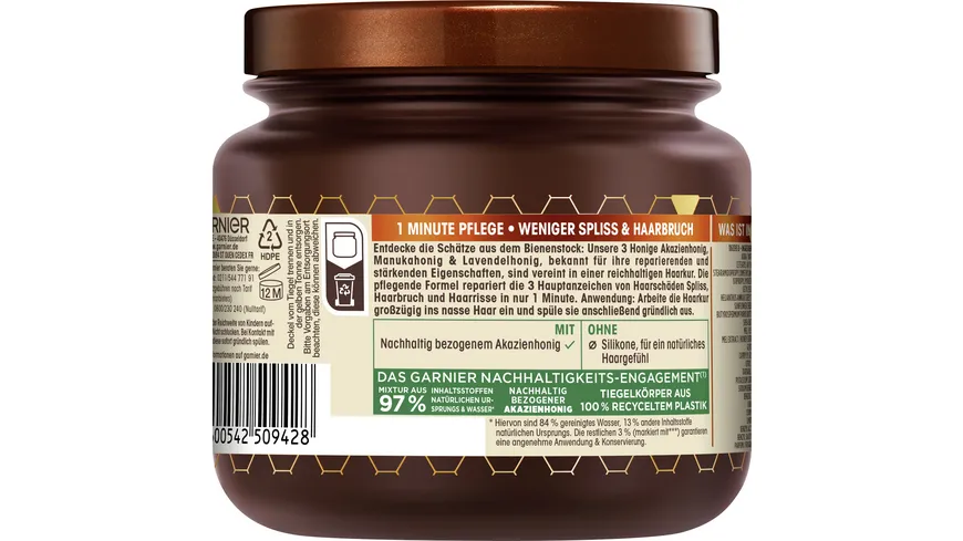 Garnier Wahre Schätze Haarkur Hair Remedy Honey Treasure 340 ml