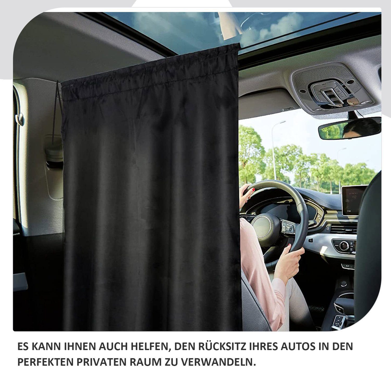 TOPMELON Autosonnenschutz Automotive Split Sunshade Vorhänge, Trennvorhänge