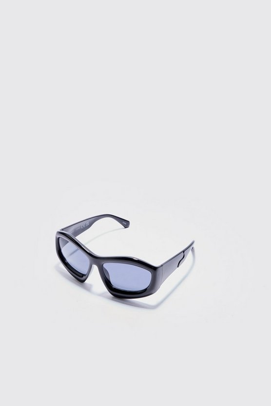 Klobige Plastik Sonnenbrille in schwarz