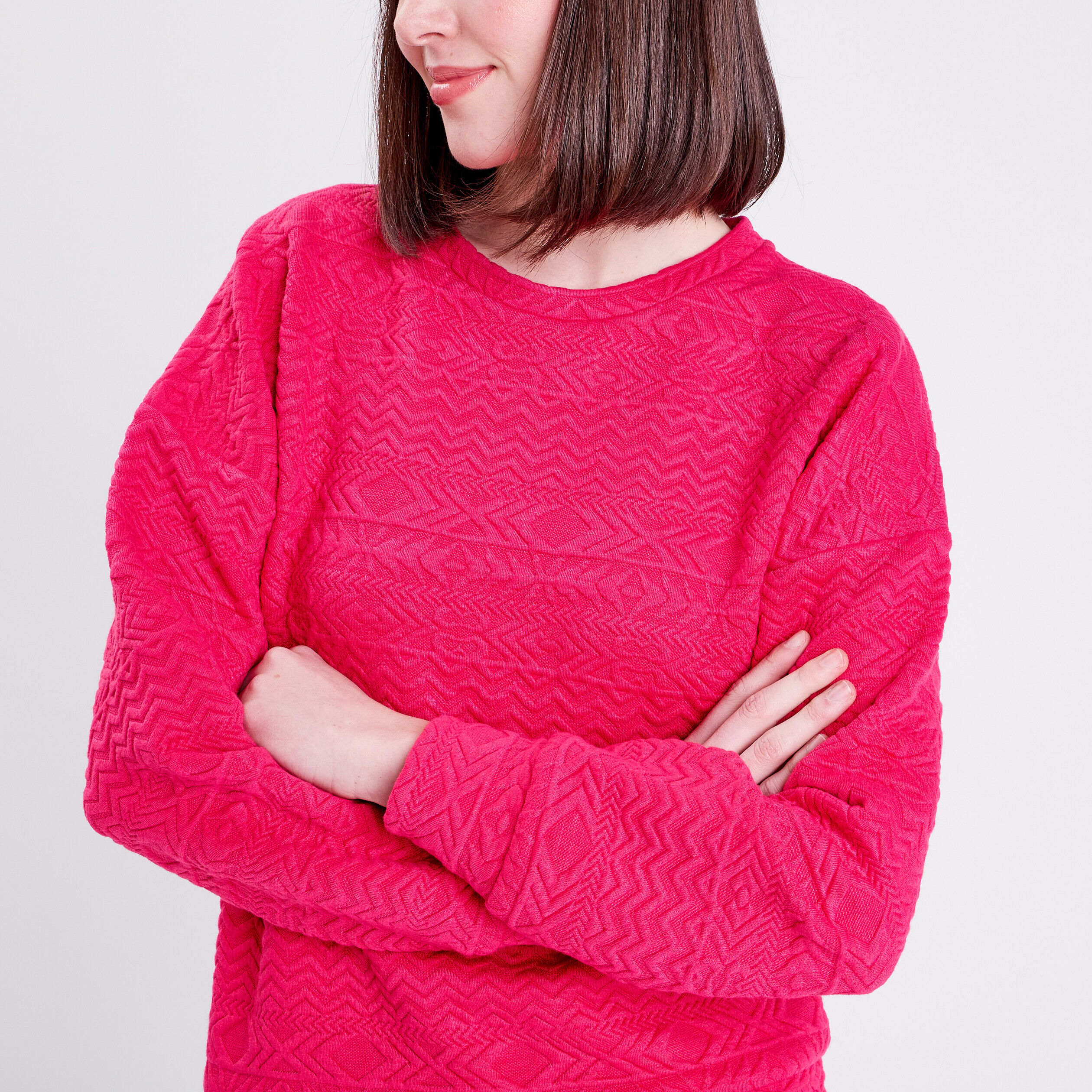 Sweat manches longues rose vif femme | Cache Cache