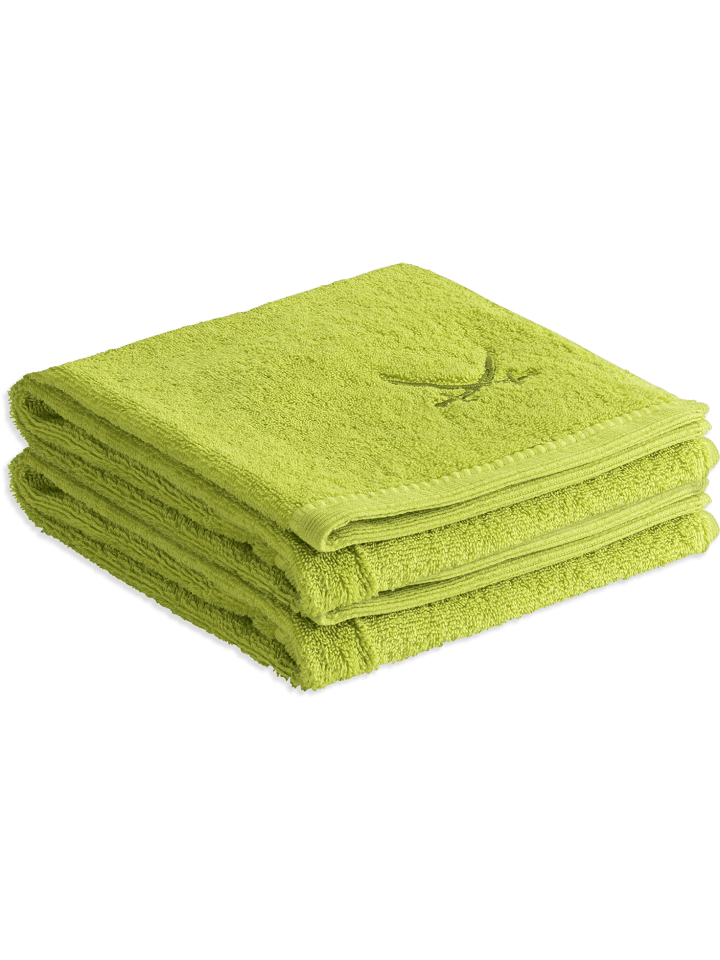 Sansibar 2er Handtuch-Set „Frottier-Kollektion Classic“, 50x100 cm in Grün günstig kaufen onesize