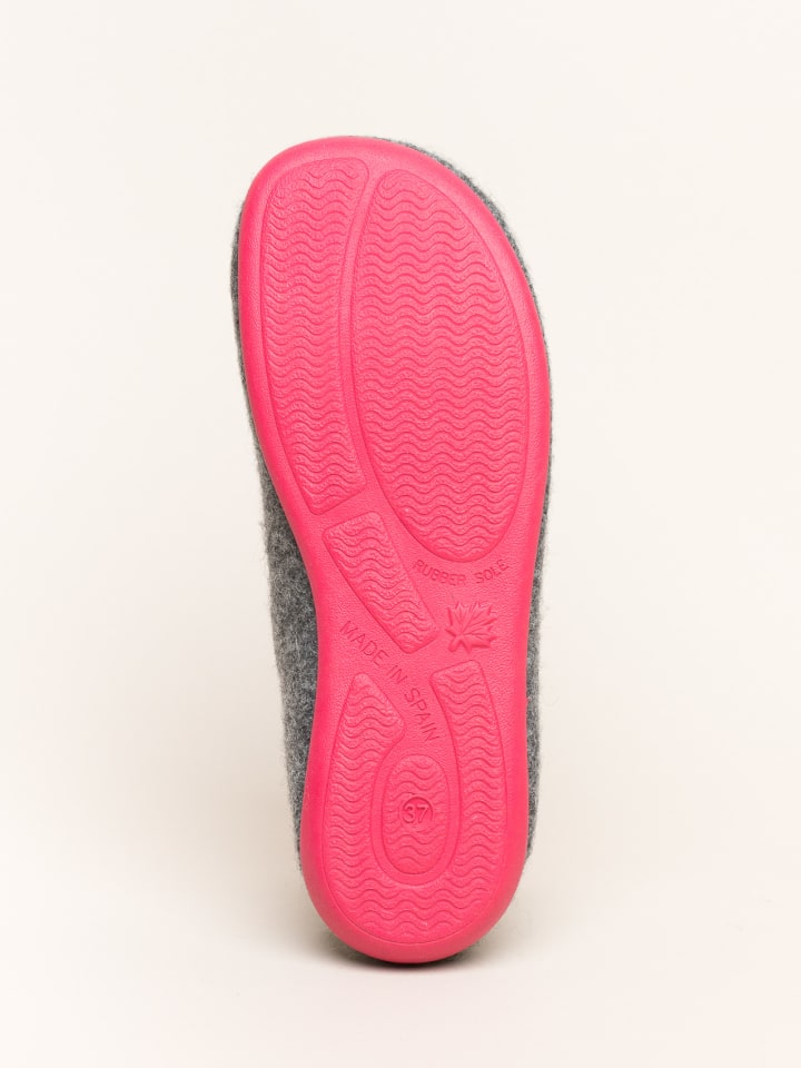 Gottstein Hausschuh Wool Slip-On in grey/raspberry günstig kaufen