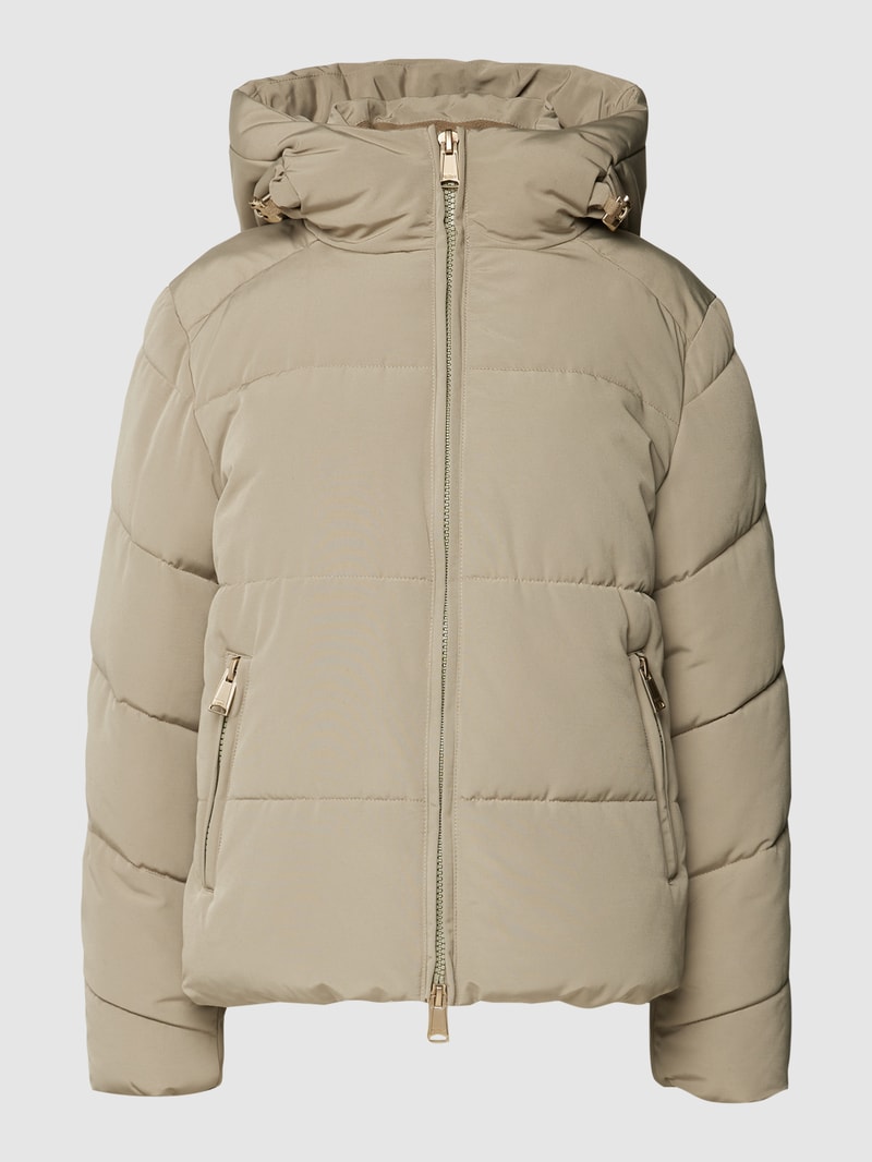 Steppjacke mit Kapuze in hellgrau