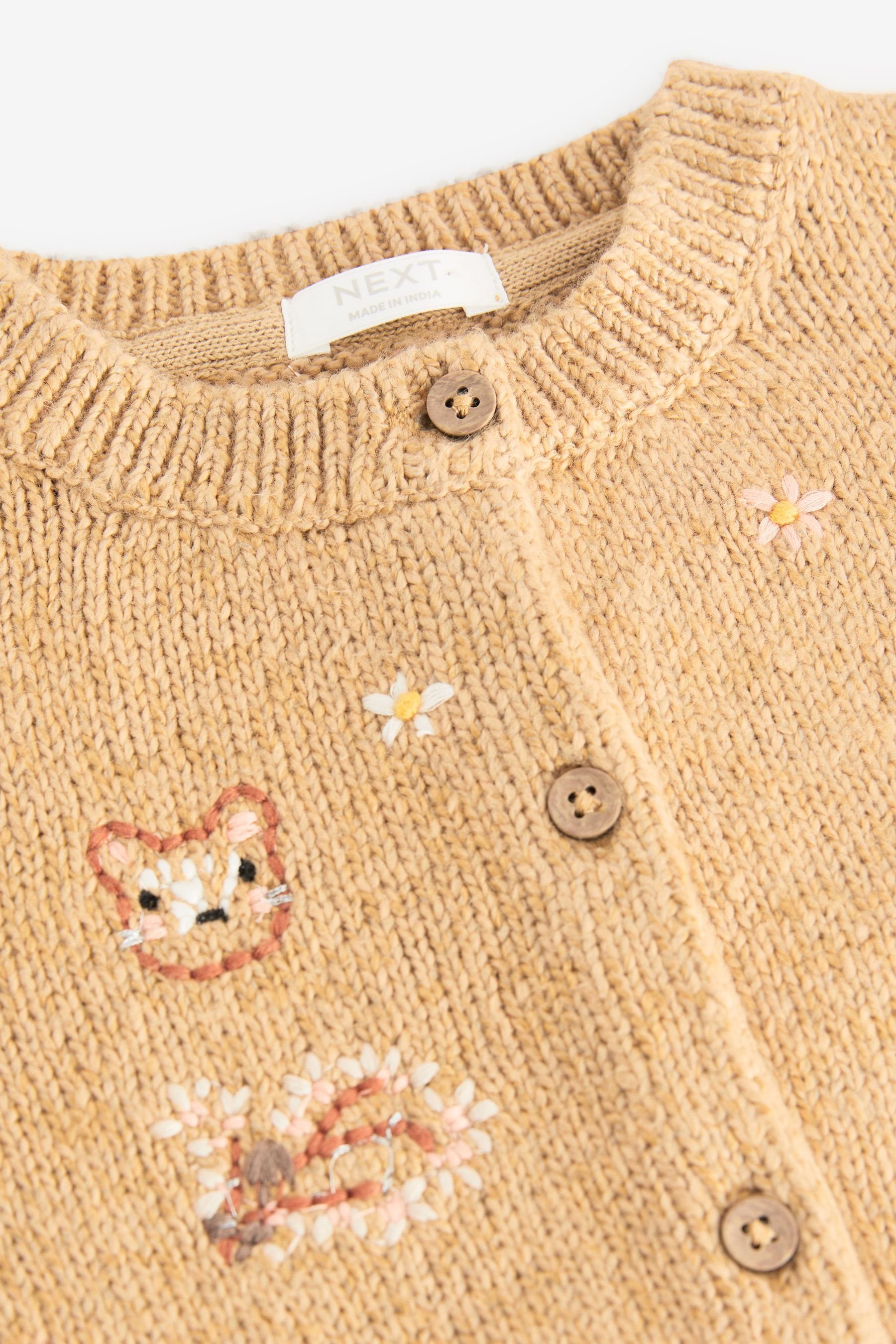 Next Strickjacke Strickjacke mit Figurenstickerei (1-tlg)