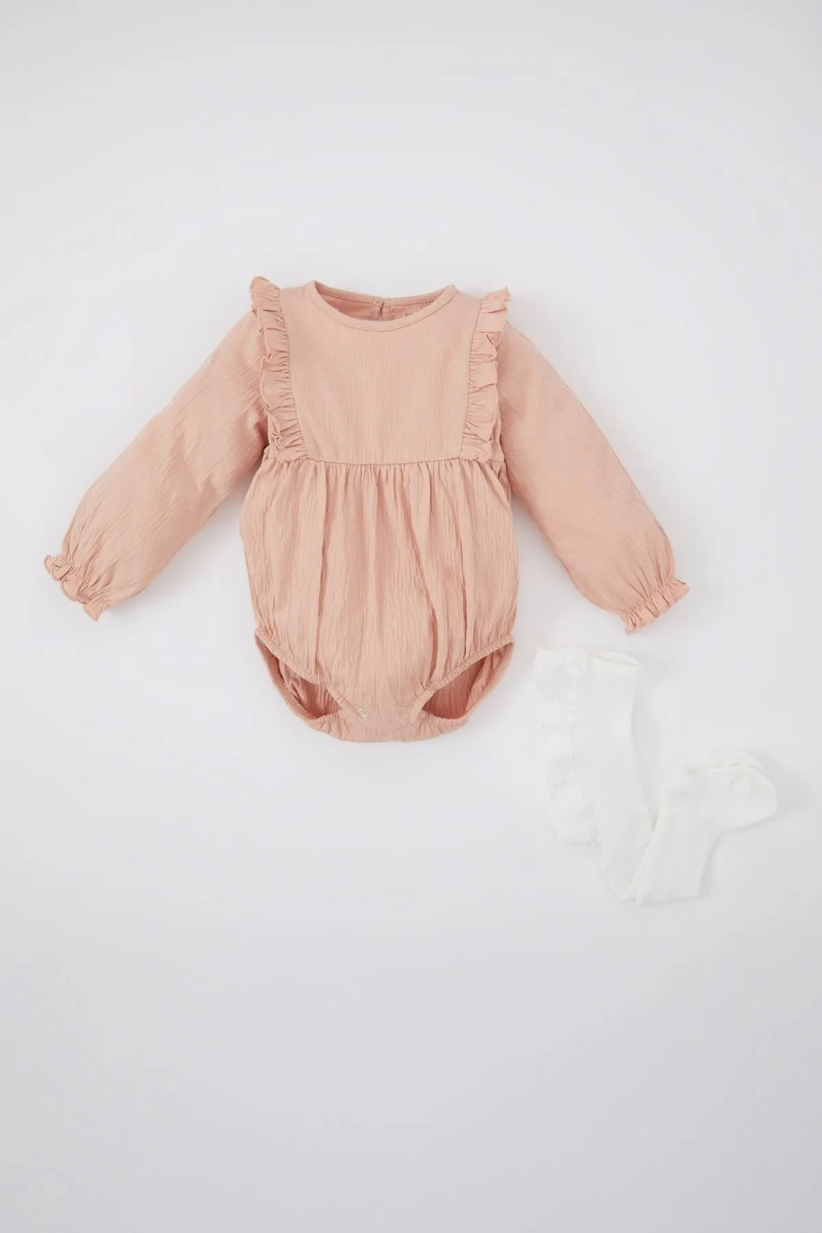 DeFacto  Langarm-Crinkle-Stoff für Babys und Mädchen, 2er-Set