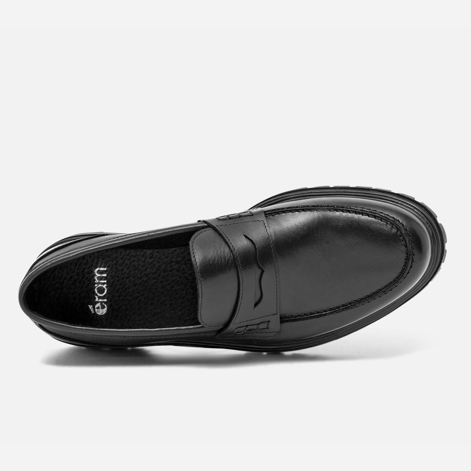 Mocassin éco-conçu noir en cuir