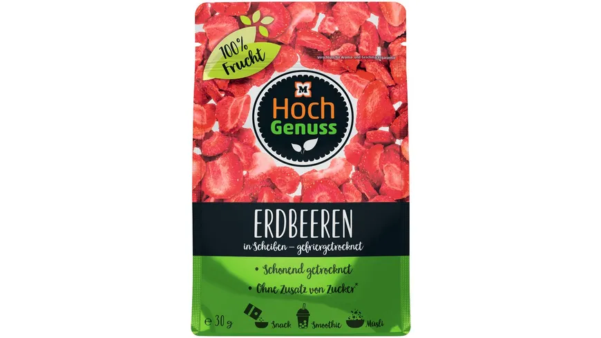 Hochgenuss Erdbeerchips gefriergetrocknet 30 g