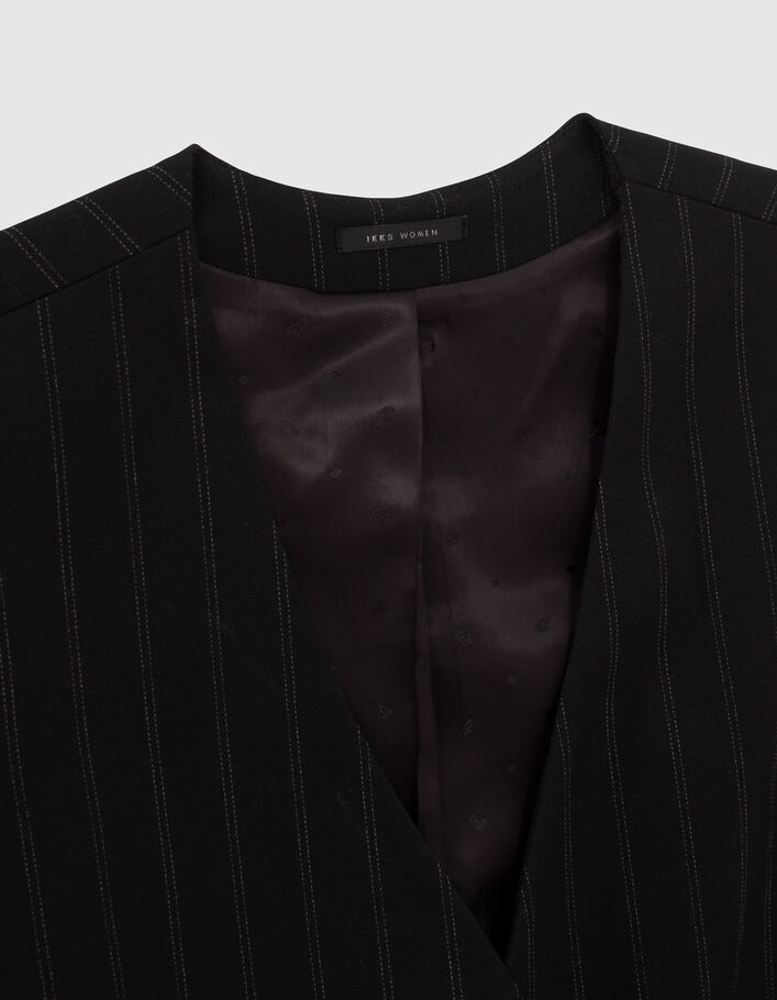 Gilet de costume noir à rayures tennis Femme
