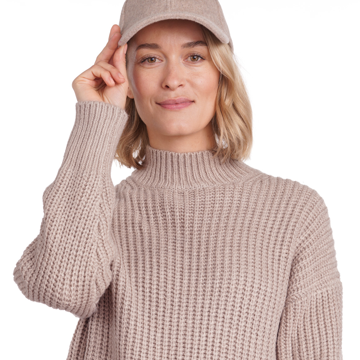 Damen Strickpullover mit Stehkragen
