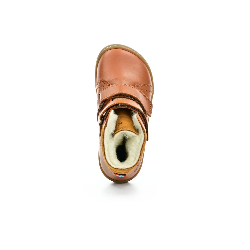 Koel4kids Demil Napa Wool Cognac Winter-Barfußschuhe