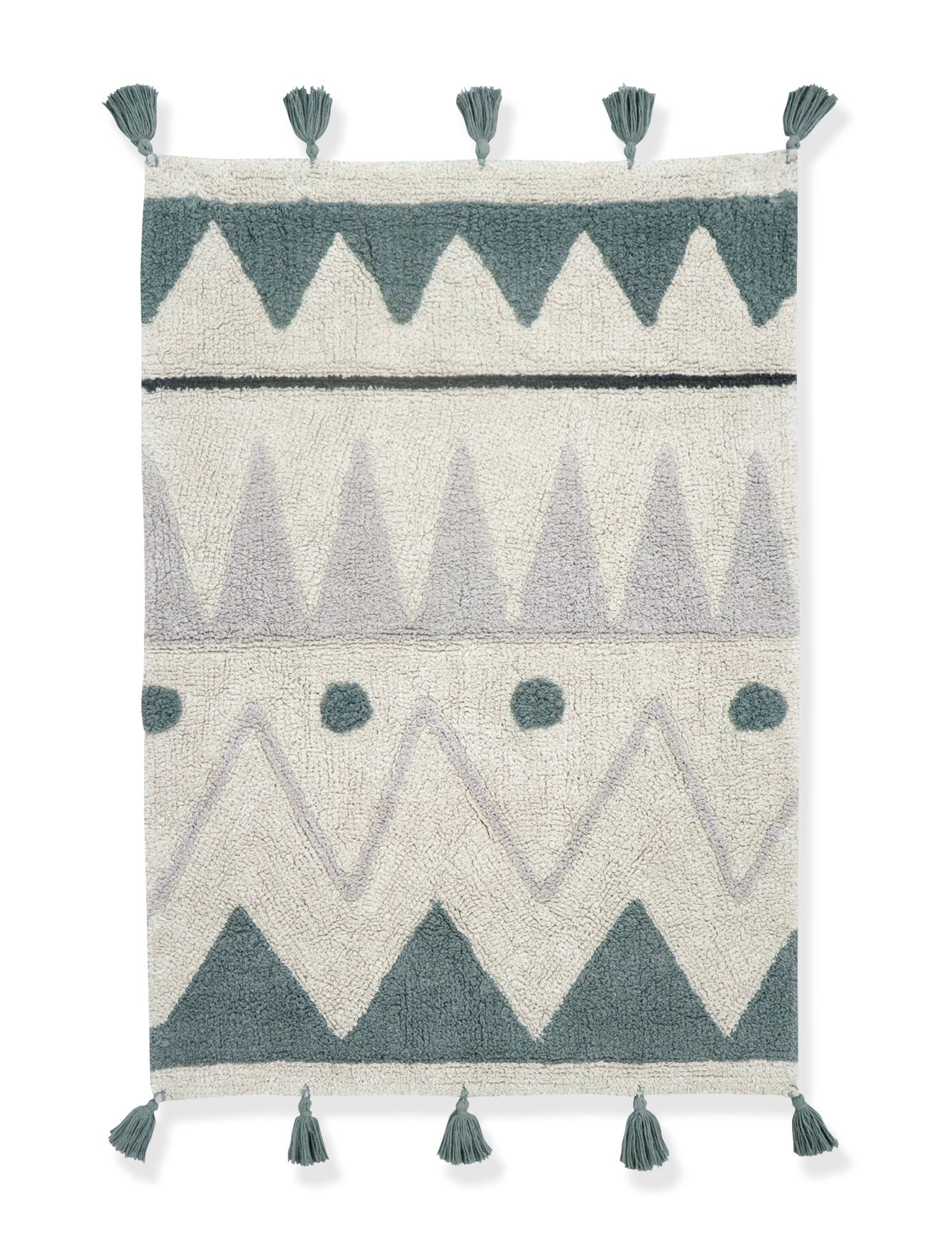 Lorena Canals Kinderzimmer Teppich MINI BERBERE mit Quasten LORENA CANALS - blau