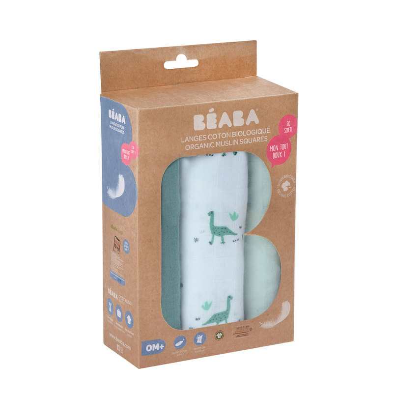 Lot de 3 langes dinosaure Beaba