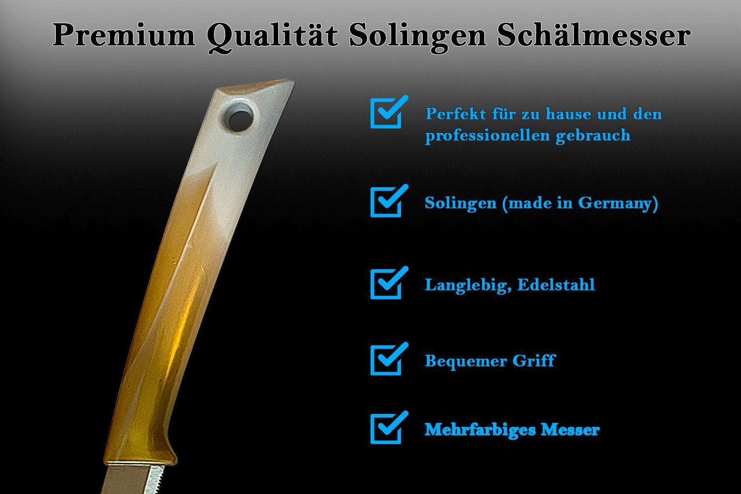 SMI Schälmesser Solingen Obstmesser Wellenschliff 12-tlg Küchenmesser Gemüsemesser