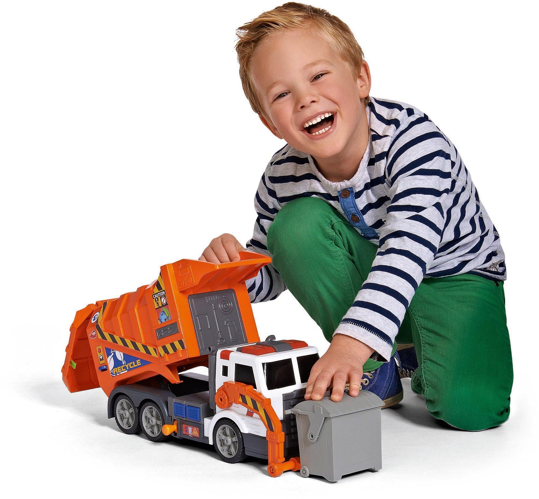 Dickie Toys Spielzeug-Müllwagen Action Series Garbage Truck, mit Licht und Sound