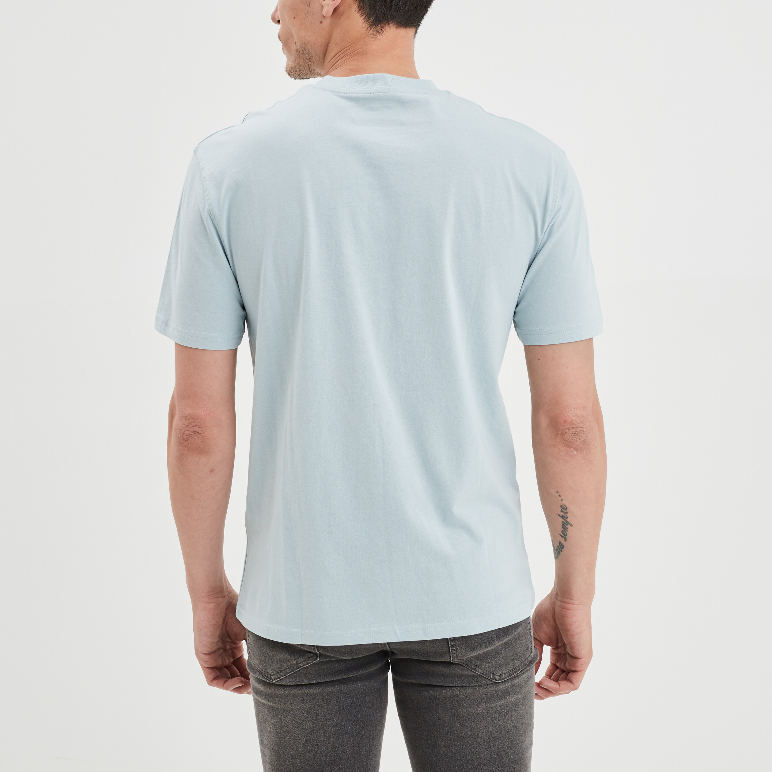 T-shirt oversize coton Liberto bleu gris homme | La Halle