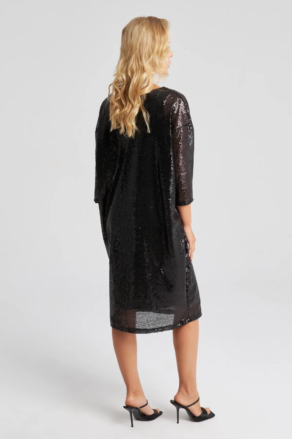 Cool & Sexy  Schwarzes Midikleid mit Pailletten für Damen EY2667