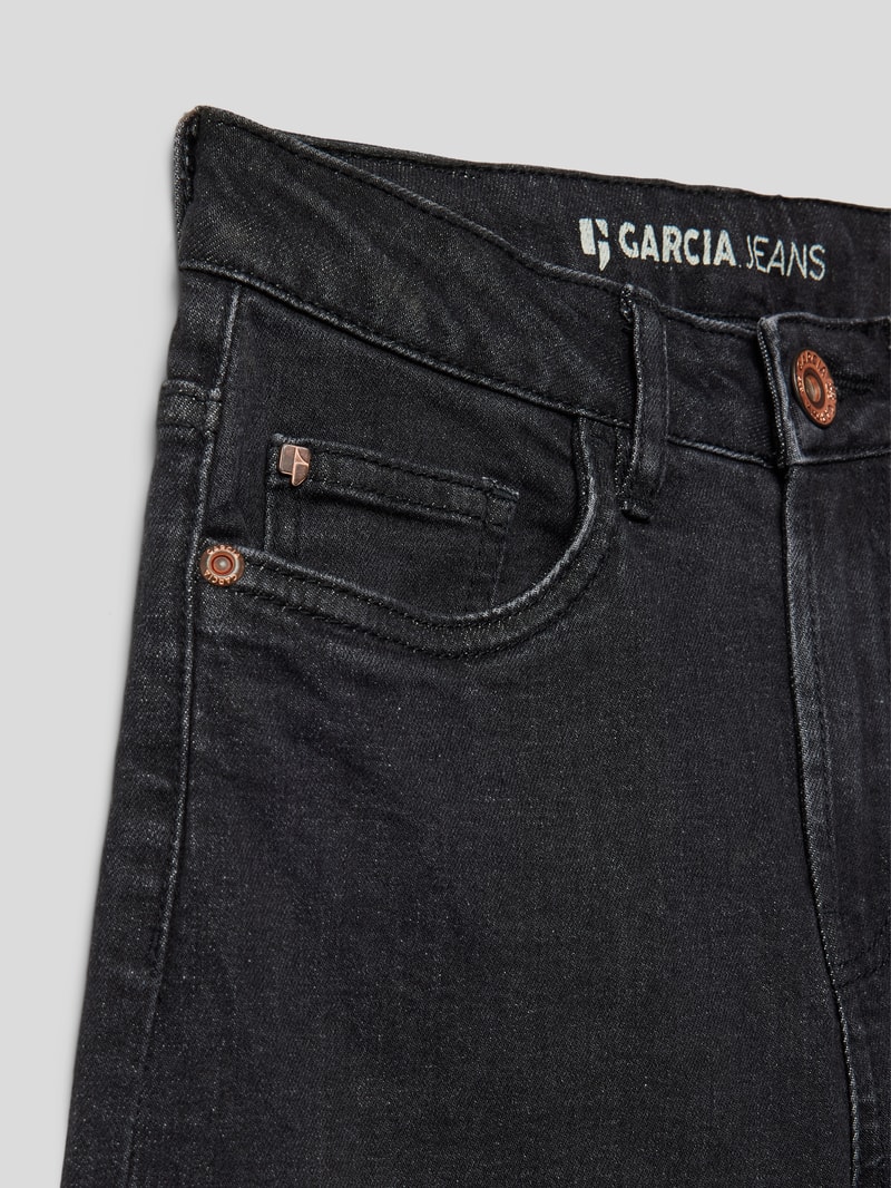 Wide Leg Jeans mit französischen Eingrifftaschen Modell 'ANEMAY' in anthrazit