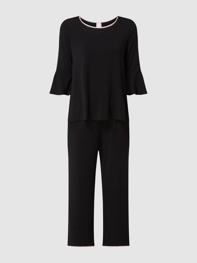 Pyjama aus Modalmischung in schwarz