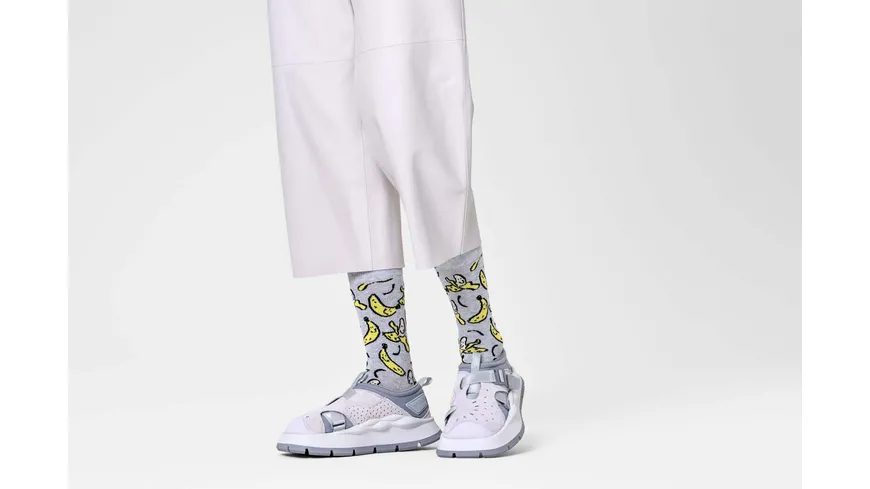 Happy Socks Unisex Socken Banana Light Grey
