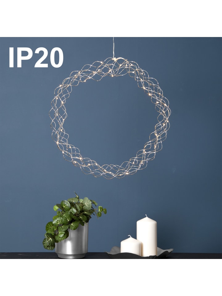 STAR Trading LED Dekokranz ,Curly, chrom, Ø 45cm in Chrom günstig kaufen onesize