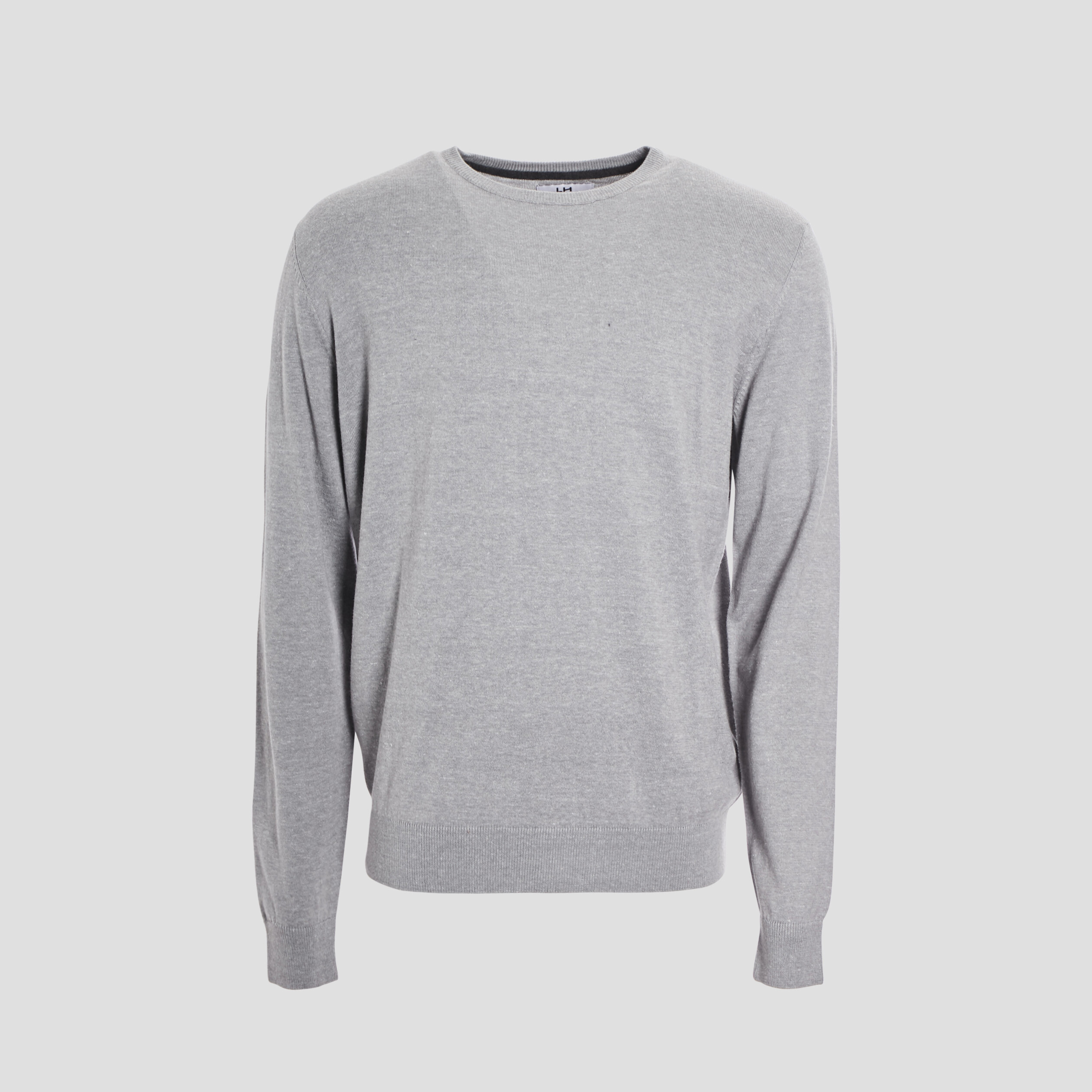 Pull droit col rond gris homme | La Halle