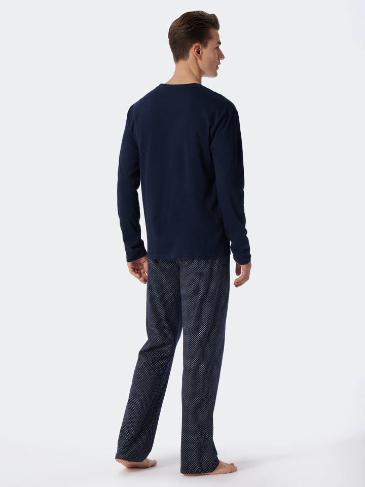 Schiesser Pyjama Ebony in Blau günstig kaufen