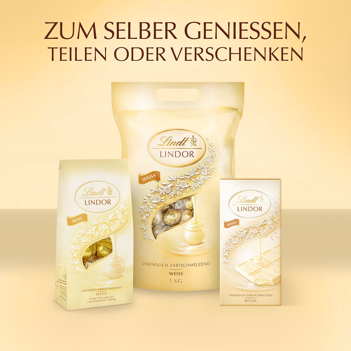 LINDOR Kugel Beutel Weiß, 1000g