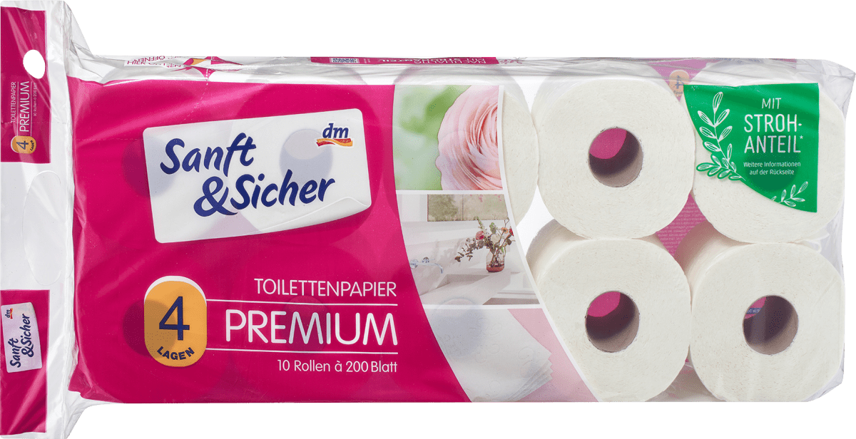 Toilettenpapier Premium 4-lagig (10x200 Blatt), 10 St