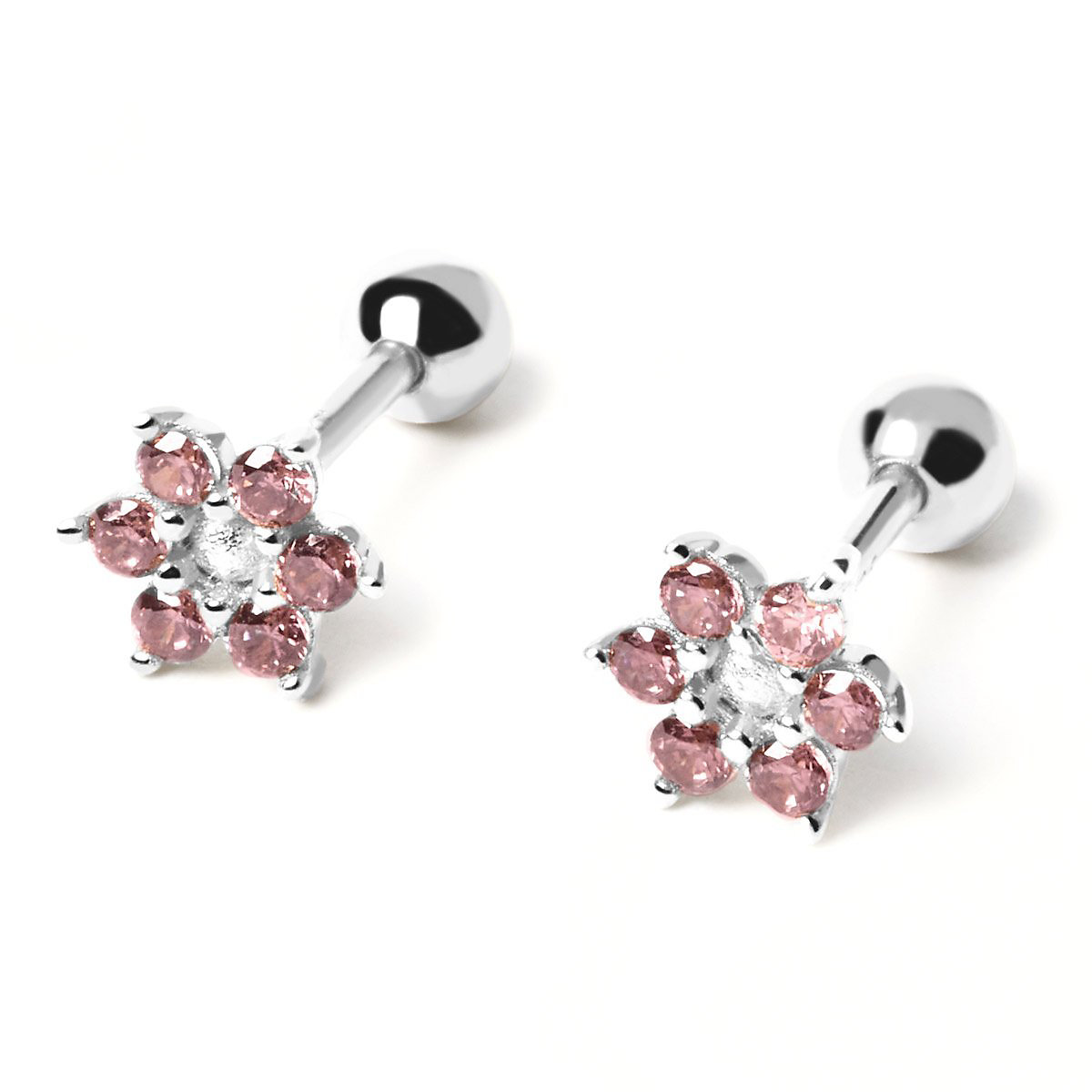 Kinder-Ohrringe Rose Peony Silber Ohrstecker
