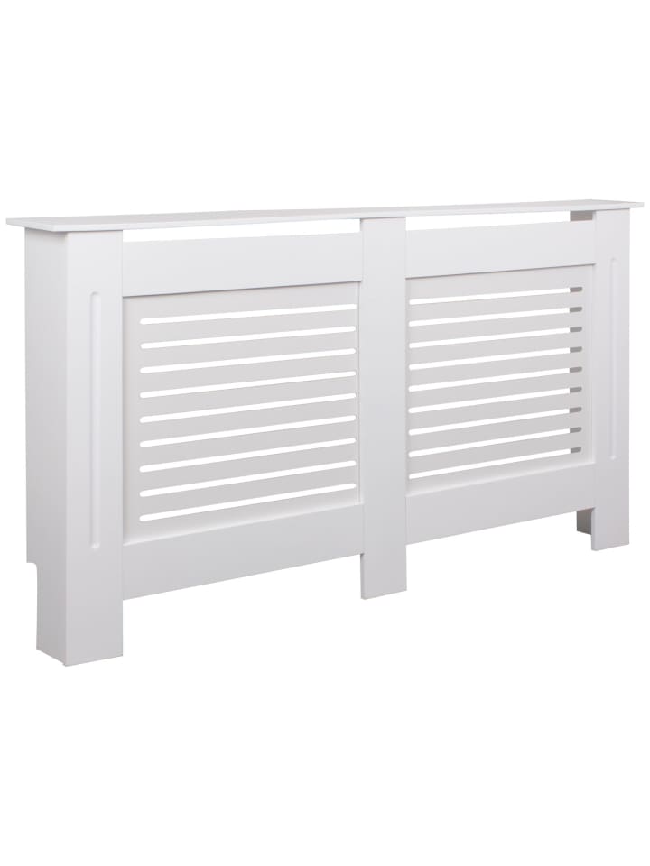 KADIMA DESIGN Moderne Heizkörperabdeckung mit Lamellenmuster, elegante Lösung, Weiß günstig kaufen onesize