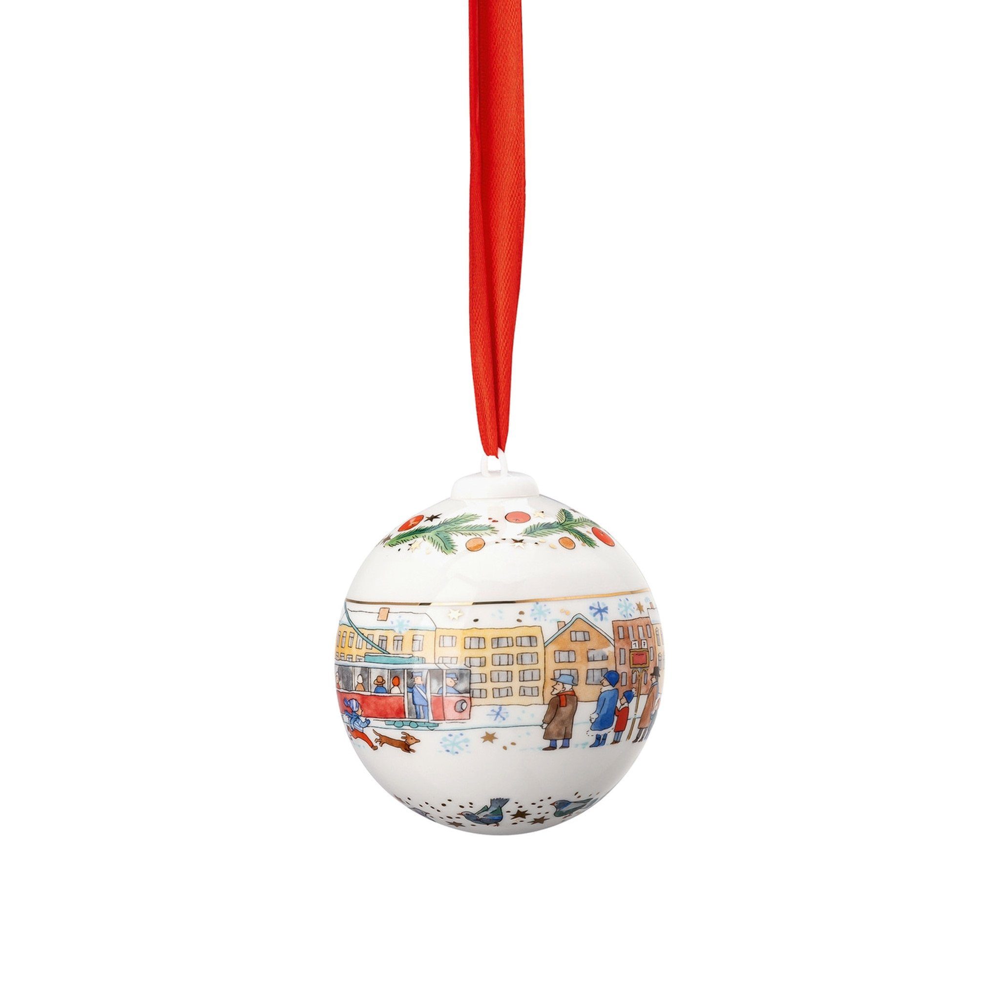 Hutschenreuther Christbaumschmuck Porzellankugel Weihnachtskugel 2023 in OVP - 2023 - 1 Stück (1-tlg), Sammelobjekt mit OVP (Originalverpackung)