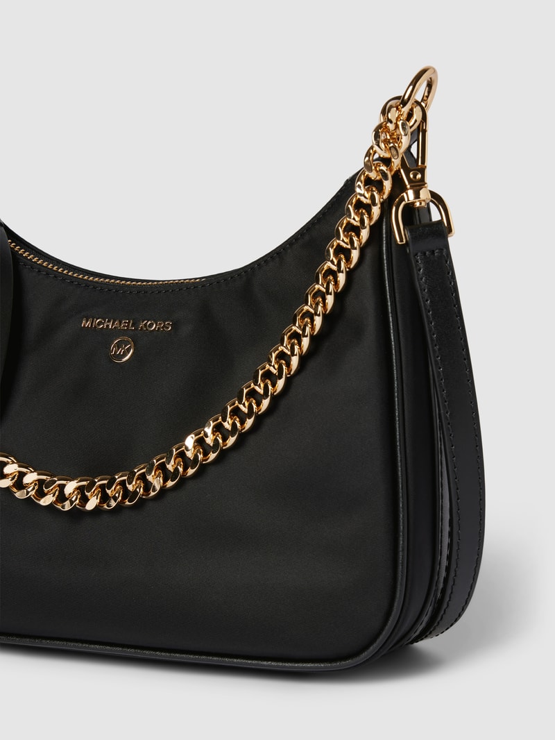 Handtasche mit Label-Applikation Modell 'POUCHETTE' in schwarz