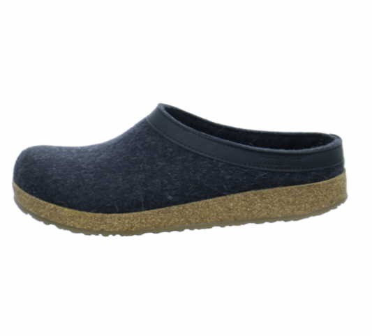 HAFLINGER Hausschuhe grau Torben-graphit Filz/Leder