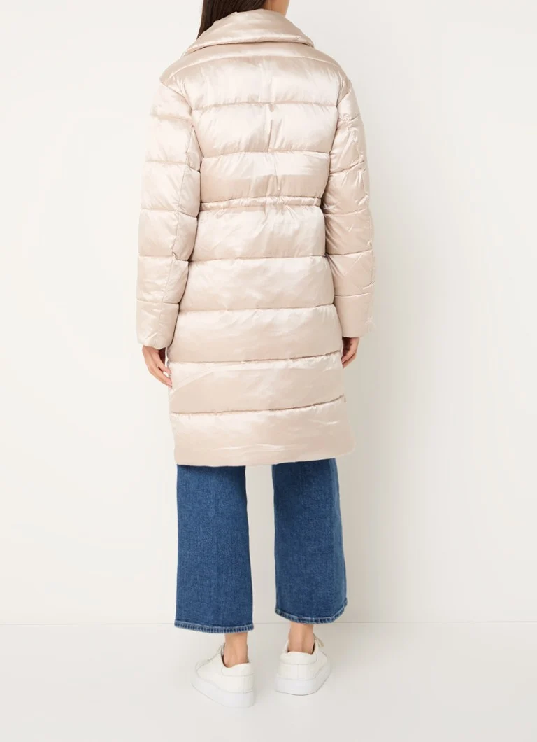 Calvin Klein Longline satin puffer jacket with drawstring
