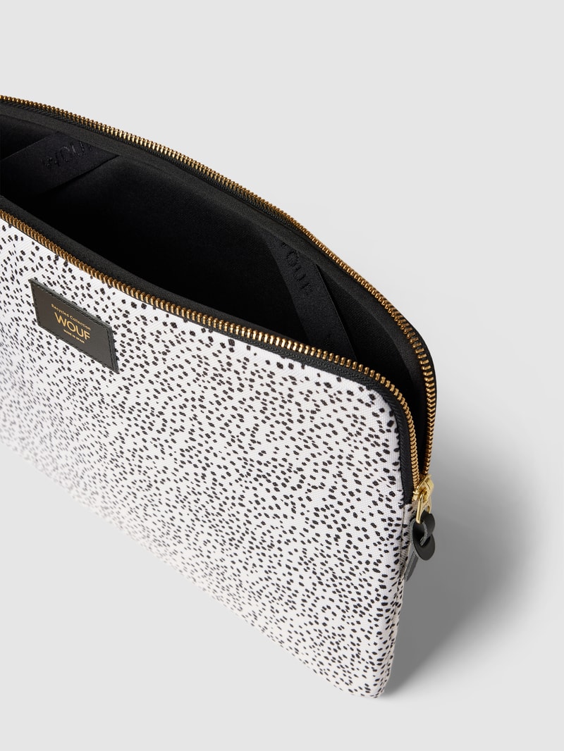 Laptoptasche mit Allover-Muster Modell 'Dottie' in sand