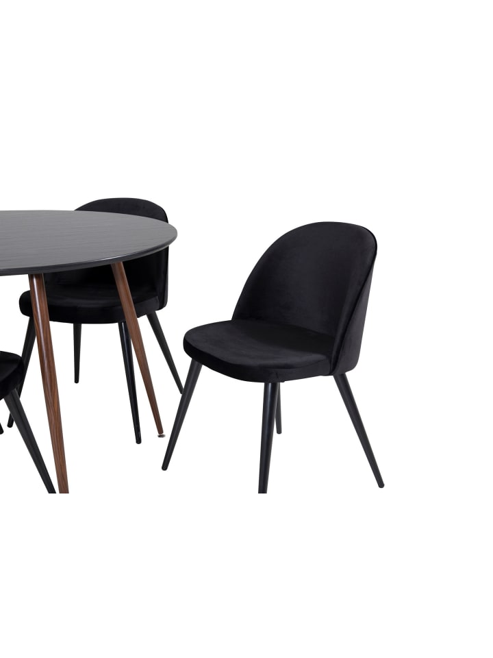 ebuy24 Essgruppe Plaza 19 (5-teilig) Schwarz 100 x 100 cm günstig kaufen onesize