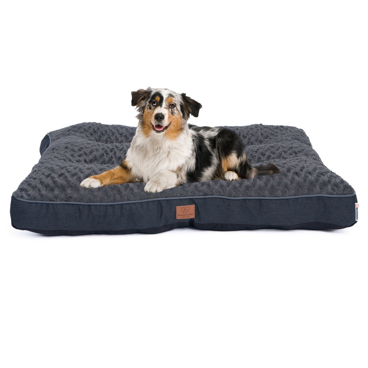 Warenhammer Tierbett Premium Hundebett, Hundesofa, Hundekissen, Flauschiger Plüsch, Flauschiger Plüsch, verschiedene Größen, Anti Rutschboden, Extra Halteschlaufe