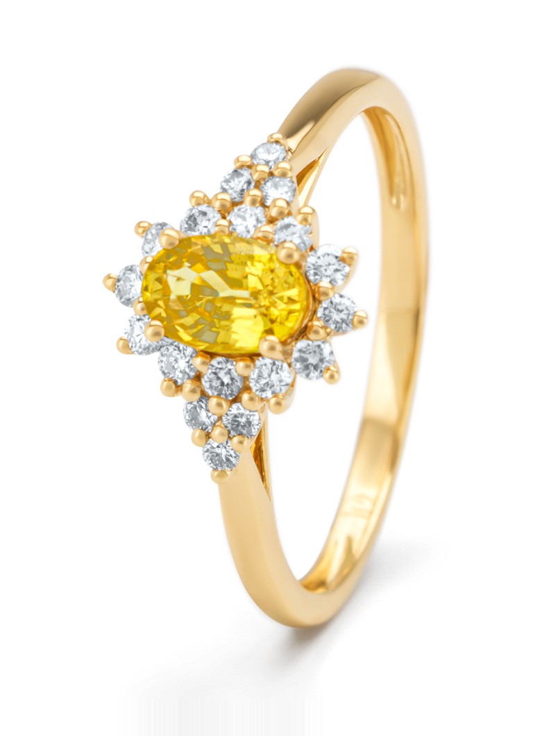 Diamond Point Yellow gold ring, 0.60 ct yellow sapphire, Eden