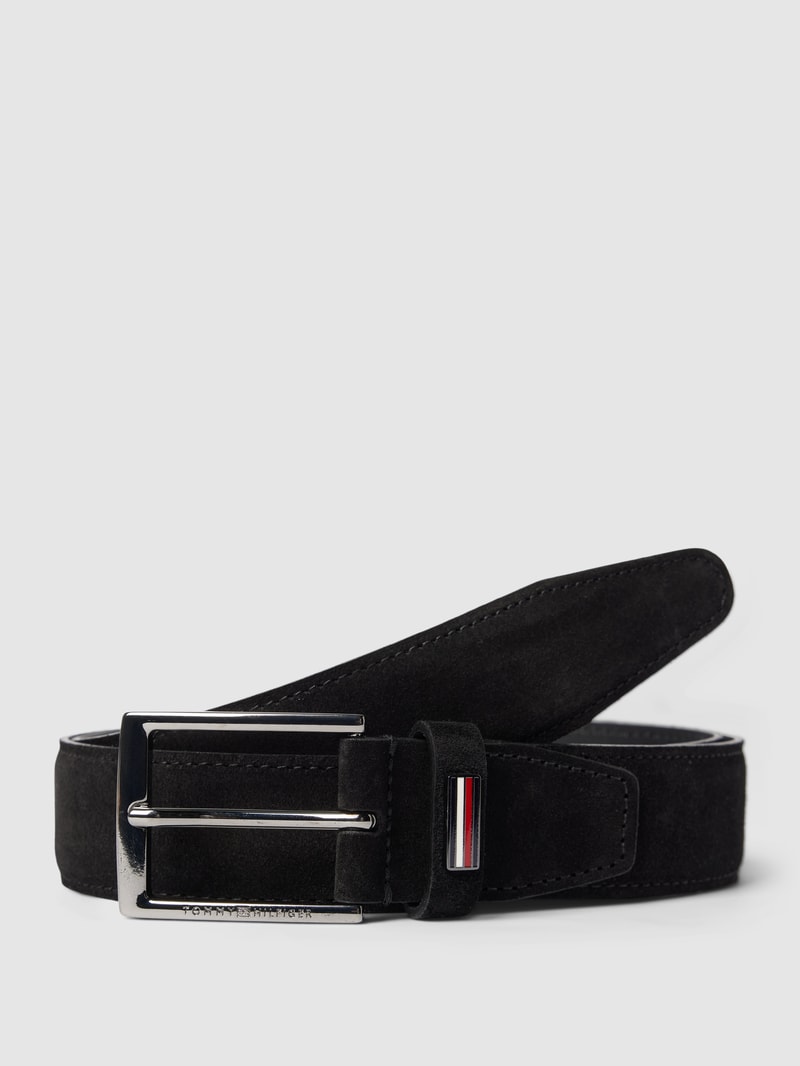 Gürtel aus Leder mit Label-Detail Modell 'BUSINESS' in schwarz