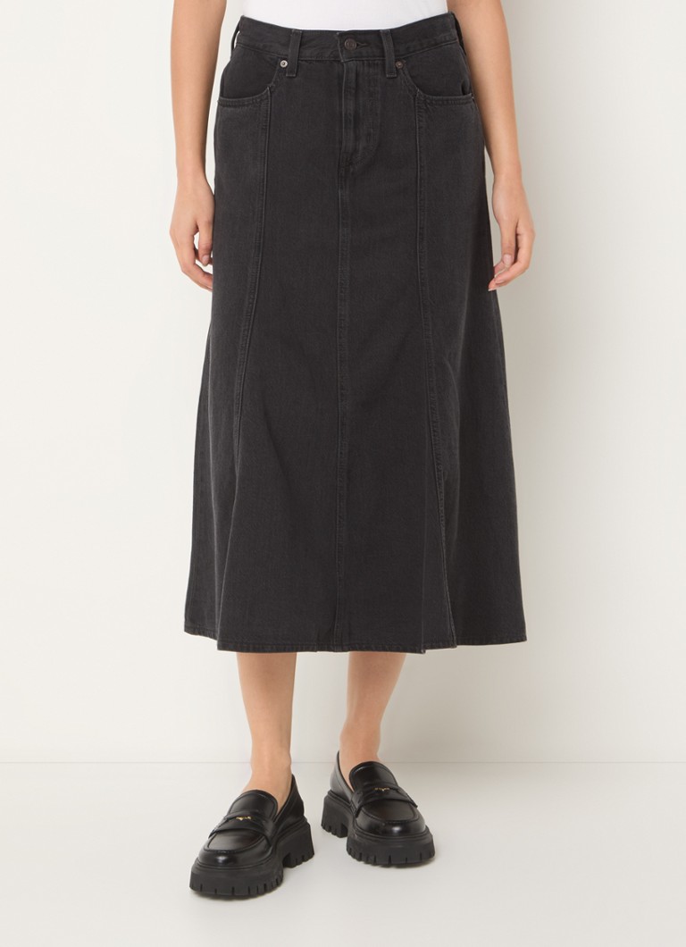 Fustă midi Levi's Cherish din denim cu buzunare laterale