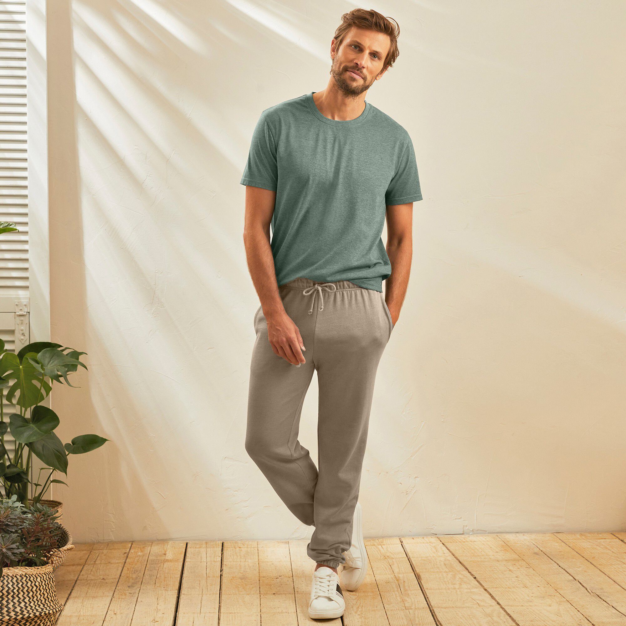 Pantalon jogging molleton bas élastiqué